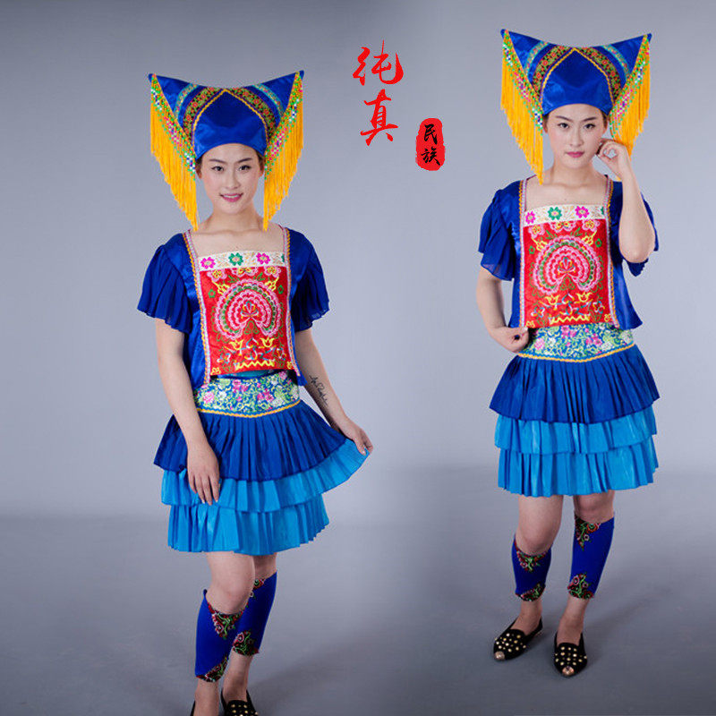 新款广西舞蹈壮族民族风瑶族女 jzsirdfs娇诗若民族服装/舞台装