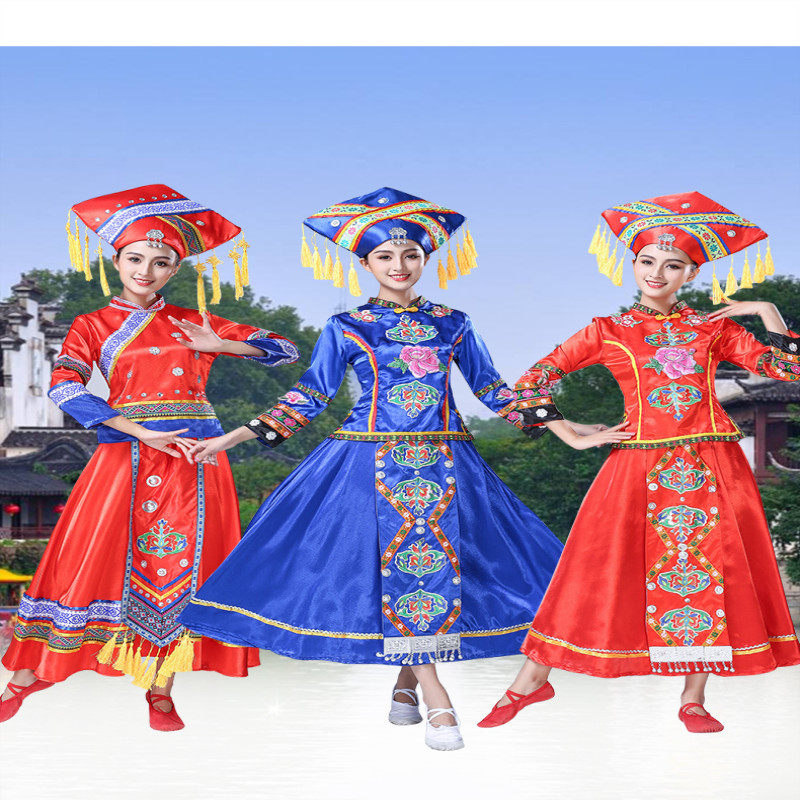 云南三月三广西壮族少数舞蹈服装 jzsirdfs娇诗若民族服装/舞台装