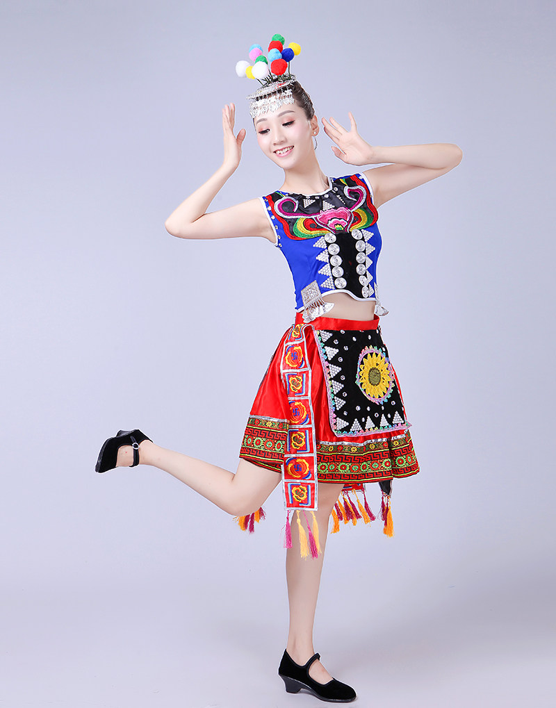 新款女小荷风采舞蹈少数民族服装 jzsirdfs娇诗若民族服装/舞台装