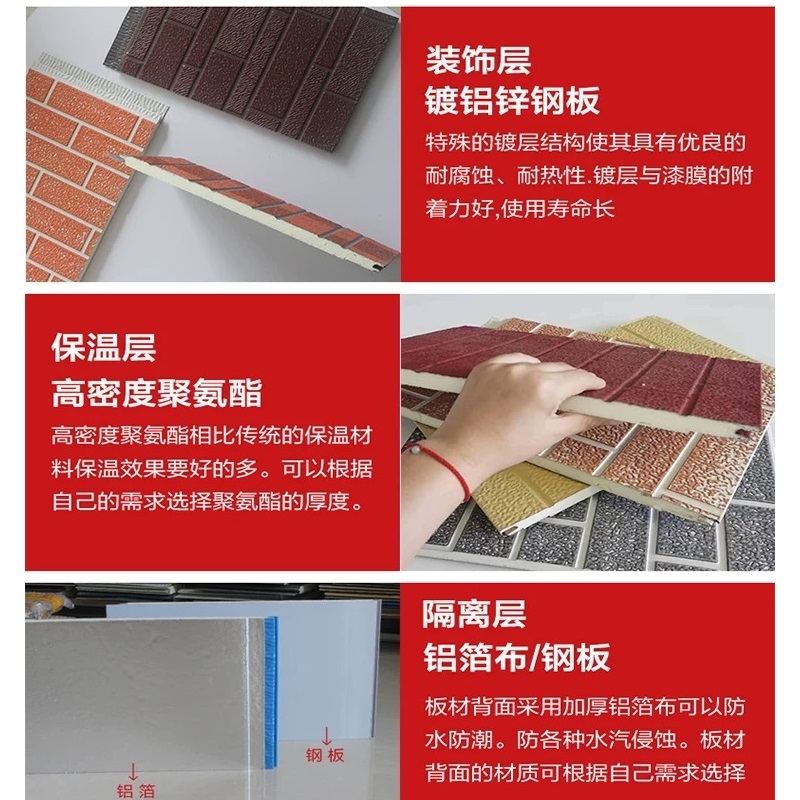 金属雕花板外墙保温装饰一体板防潮隔热别墅板房聚氨酯夹芯板内墙-图2