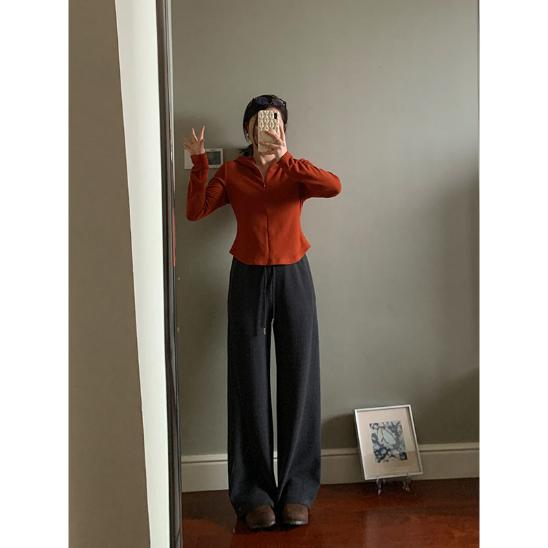 【现货款】花总吖  秋冬款韩系瘦腿深灰百搭色羊毛裤松紧腰休闲裤,淘宝优惠券,粉丝福利购,淘宝优惠卷