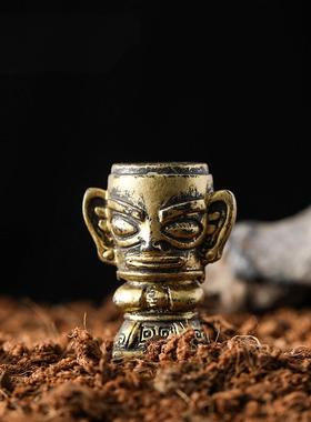 创意三星堆小摆件网红款微景观大立人纵目人像一套12个成都纪念品