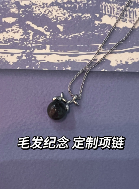 宠物纪念吊坠定制可放猫咪狗狗胡须毛发纯银项链锁骨链