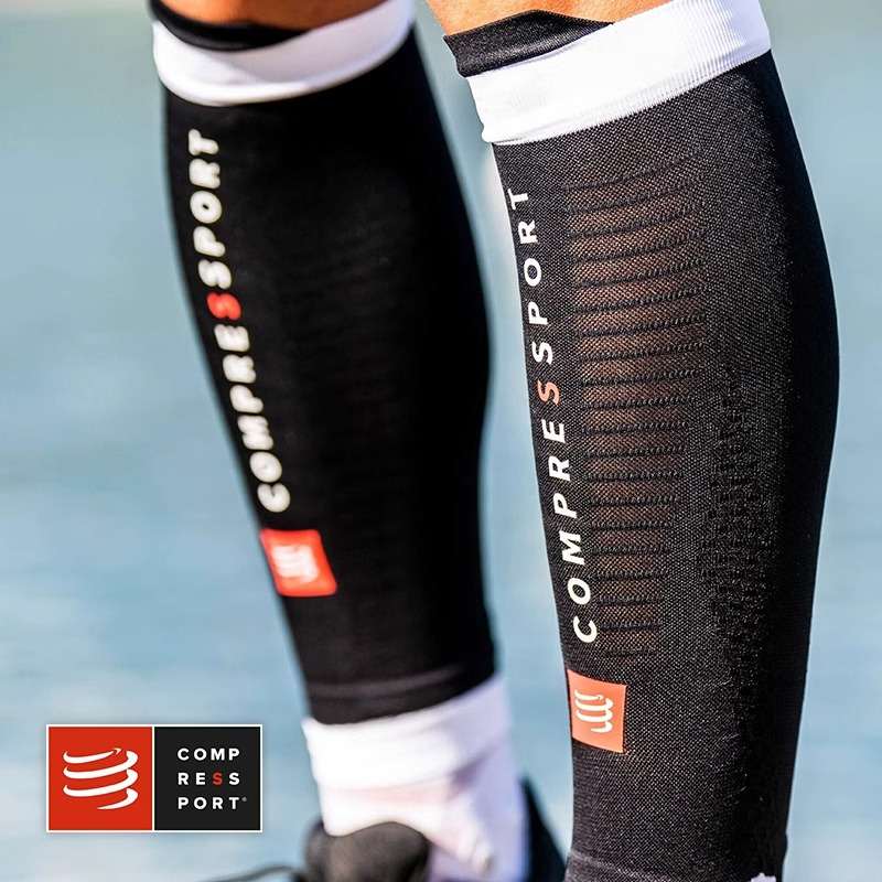 compressport马拉松跑步压缩小腿套高筒腿越野运动袜R2V2护膝球袜 - 图0