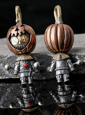 复古南瓜怪吊坠男女同款新中式高级感小众设计个性嘻哈毛衣链项链