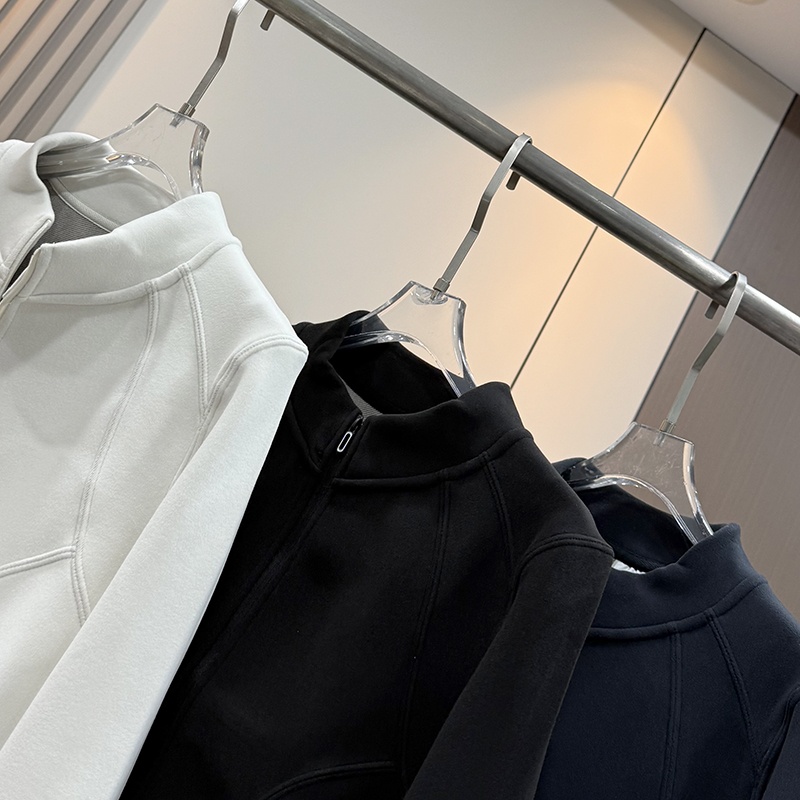 LU系风！升级版小蛮腰秋冬暖炉石墨烯双面绒保暖双拉链外套夹克女 - 图0