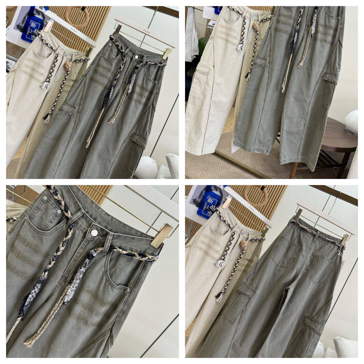 奥特莱斯~清仓捡漏早秋新款宽松慵懒风工装阔腿弯刀裤百搭休闲裤,淘宝优惠券,粉丝福利购,淘宝优惠卷