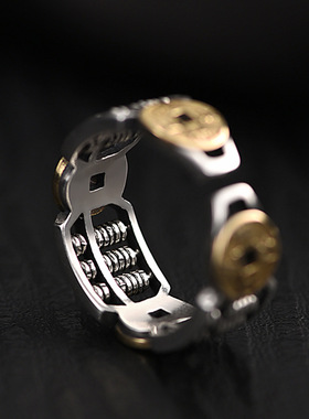 新款如意算盘戒指男女款时尚国风