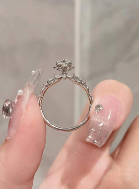 新款城堡烟花系列盛开玫瑰花戒手