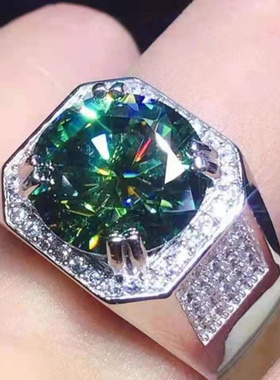 新款蓝色男士戒指火彩超好戒圈活