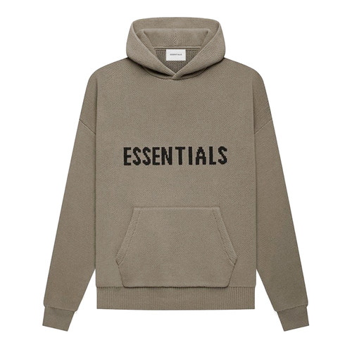 FotiGmanClub ESSENTIALS 新复线胸前字母毛衣针织衫宽松连帽卫衣 - 图3