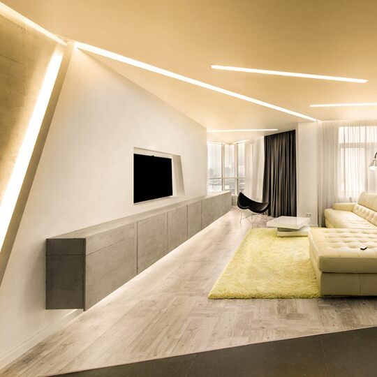 NVC lighting with recessed linear lights