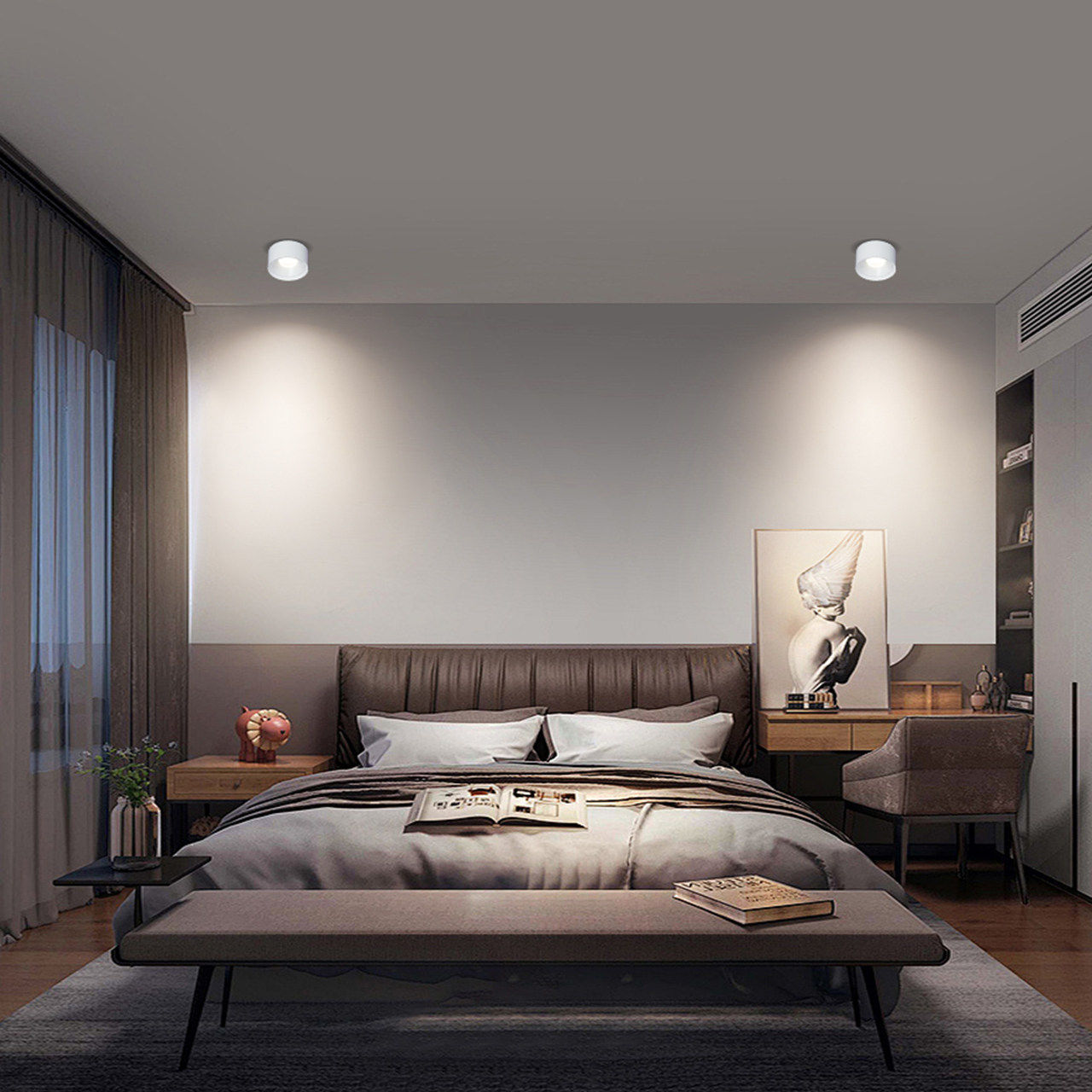 雷士照明明装筒灯超薄防眩免开孔客厅玄关过道天花灯家用led射灯,淘宝优惠券,粉丝福利购,淘宝优惠卷