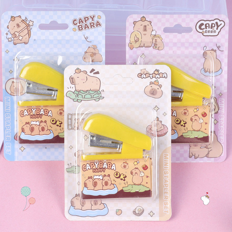Cute mini capibala stapler set gift