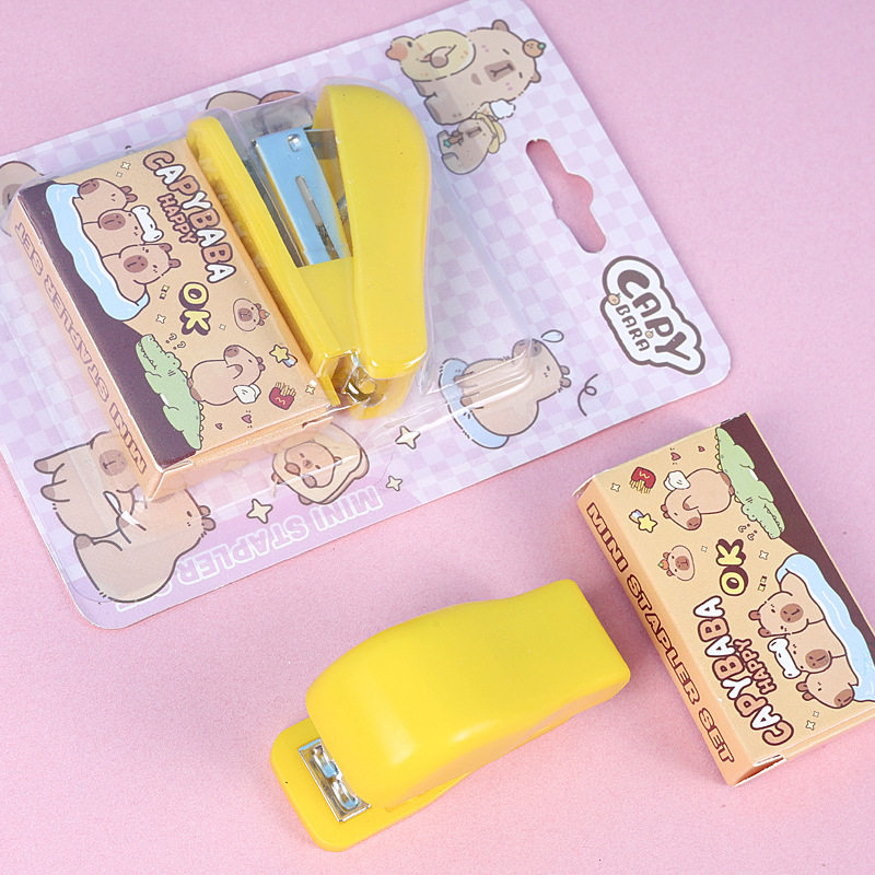 Cute mini capibala stapler set gift