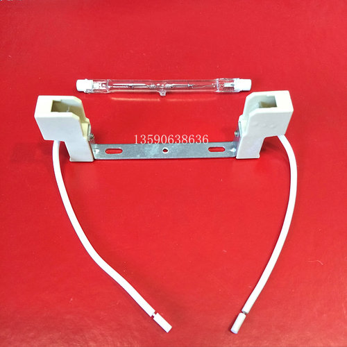 R7S陶瓷灯脚卤钨灯管118mm100W150W200W300W500W双端顶式灯座包邮 - 图1
