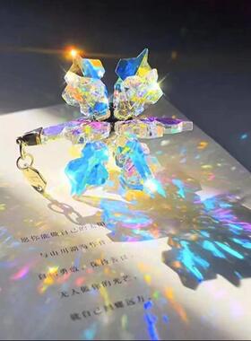 丁达尔效应摆件丁达尔效应摆件流光雪花水晶玫瑰花太阳捕手挂件桌