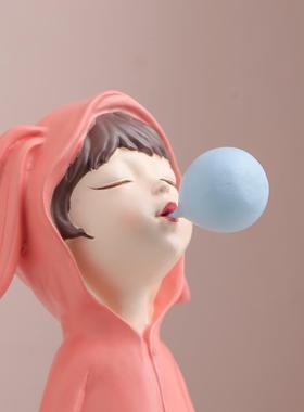 女孩摆件创意可爱儿童房间卧室书桌书柜客厅家居软装饰品现代简约