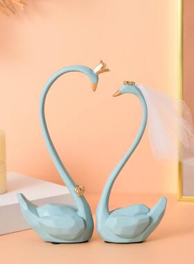 家居装饰品摆件天鹅客厅轻奢新婚送闺蜜结婚礼物小送新人新娘礼品