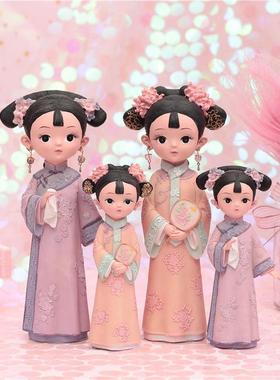 我是格格系列摆件宫廷风树脂娃娃工艺品ins少女心房间小装饰摆设