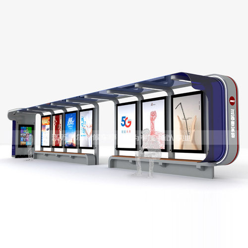 城市乡镇户外智能不锈钢镀锌语音报站系统周边快速查询公交站亭厂 - 图0