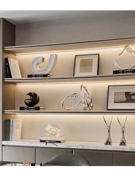 现代创意样板房茶几轻奢书房书架书柜展示摆件电视柜高柜软装饰品