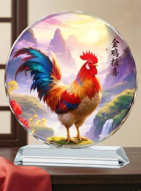 柿柿如意喜鹊水晶摆饰家居装饰品开业礼品乔迁送礼桌面摆台工艺礼