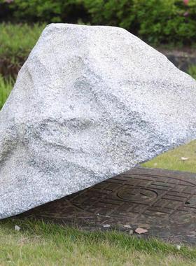 仿真石头摆件庭院造景装饰空心假石小区布置美化下水道遮挡井盖石