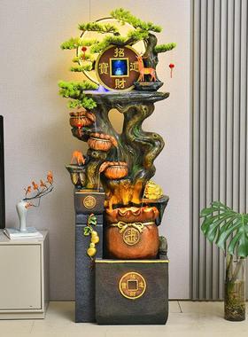 客厅鱼缸流水摆件循环水室内外落地生财公室家里风水轮假山景观