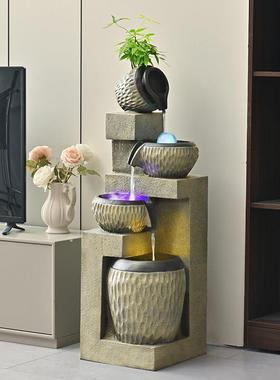 落地招财风水轮客厅简约现代装饰礼品办公室流水喷泉循环水景摆件