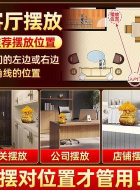 纯铜聚宝盆纯黄铜摆件招聚实心客玄关财办公室装饰黄铜米缸存钱罐