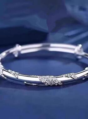 【618送老婆礼物】繁花似锦银手镯 三生三世手镯送妈妈女友