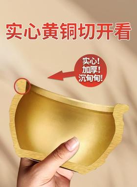 聚财百福铜缸客厅装饰品特大号存钱罐聚宝盆黄铜米缸新年开业礼品
