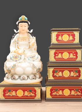 合金浮雕莲花座观音座供奉财神像垫台供座佛像增高垫托架佛具用品