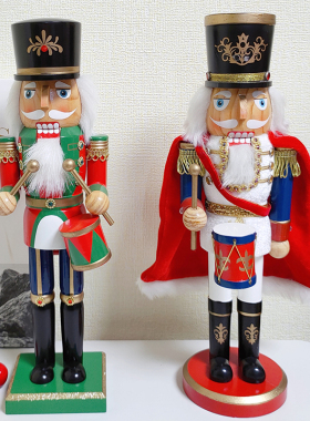 40CM原木纯手工胡桃夹子家居装饰品送人礼品工艺品可爱个性小摆件