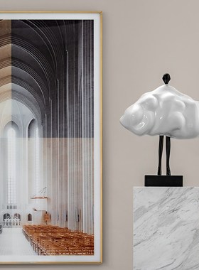 现代创意家居工艺品售楼处摆件电视柜云朵卡通雕塑酒店前台装饰品