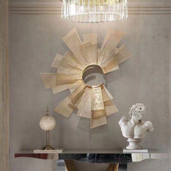 新中式餐厅客厅沙发背景墙壁饰轻奢玄关太阳壁挂样板房床头装饰品,淘宝优惠券,粉丝福利购,淘宝优惠卷