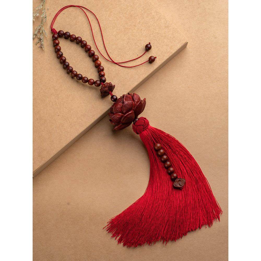 小叶紫檀莲花汽车挂件高档后照镜吊饰车内饰品男女车载佛珠平安符,淘宝优惠券,粉丝福利购,淘宝优惠卷