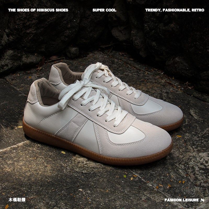 德训鞋男款米白色复古透气港风低帮休闲百搭平底轻便小众板鞋女潮,淘宝优惠券,粉丝福利购,淘宝优惠卷