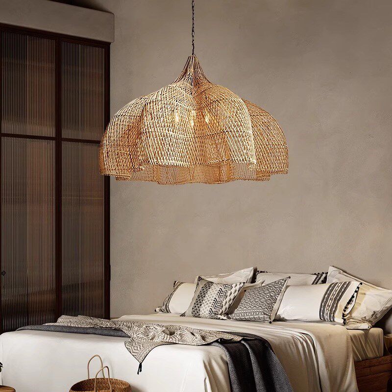 侘寂风吊灯中式禅意茶室酒店日式民宿客厅卧室灯复古餐厅藤编吊灯,淘宝优惠券,粉丝福利购,淘宝优惠卷