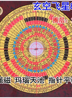 新款崇道堂李居明8寸789运玄空盘八寸七八九运玄空飞星风水罗盘