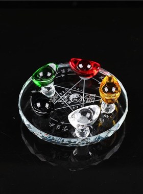新品金木水火土五行摆件阵水晶球阵I彩色元宝五行阵红白黄绿黑
