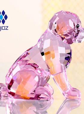 水晶小狗狗摆件情侣装饰礼物生日礼物生肖高档轻奢办公室桌面摆件