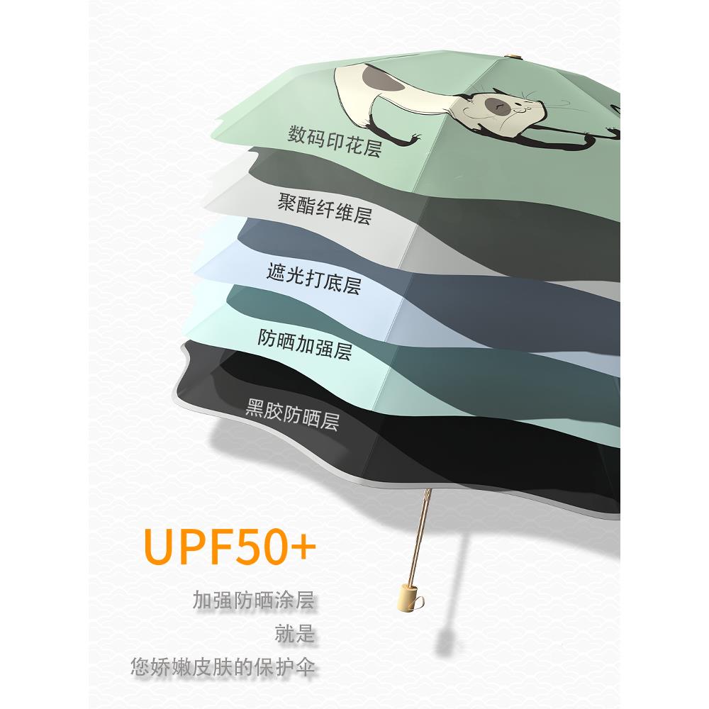 五折雨伞女晴雨两用伞八骨折叠高质量颜值便携8骨ins小众防晒遮阳 - 图1