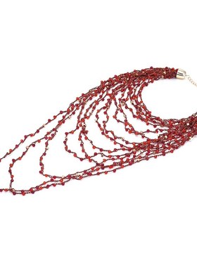 多层叠戴串珠项链女小众设计锁骨链夸张高级感新款新娘晨袍配饰品