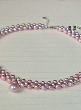 甲状腺术后遮挡疤痕正品近圆天然淡水珍珠锁骨颈链女式短款项链女