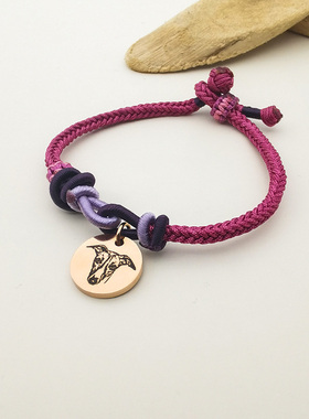 来图定制韩版动物照片头像纪念手绳编织手环情侣手链手镯朋友礼物