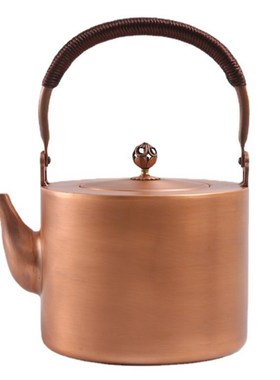 创意中式手工捶打家o用茶水壶锤纹紫铜茶具烧水铜壶功夫茶具摆件