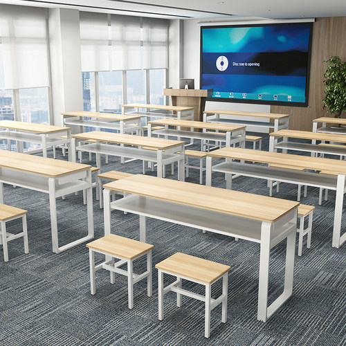 培训桌椅组合办公桌会议桌长条桌学习课桌员工培训简易工作台 - 图0