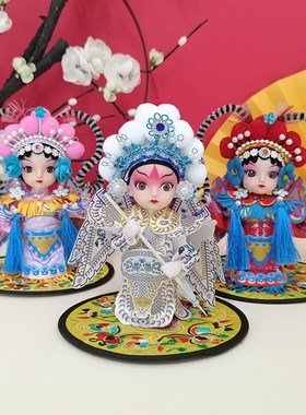 古风中国风绢人摆件京剧人物电视柜酒柜装饰品娃娃特色礼物送老外